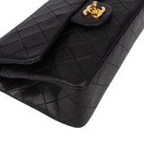 Chanel Quilted Lambskin 24K Gold Small Double Flap Crossbody Bag