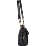 Chanel Quilted Caviar Leather 24K Gold Shoulder Bag