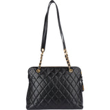 Chanel Quilted Caviar Leather 24K Gold Shoulder Bag