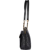 Chanel Quilted Caviar Leather 24K Gold Shoulder Bag