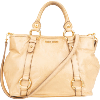 Miu Miu Classic Leather City Handbag - vintageandkickz