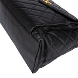 Chanel Quilted Caviar Leather 24K Gold Shoulder Bag