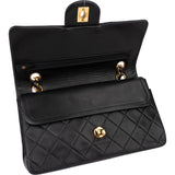 Chanel Quilted Lambskin 24K Gold Small Double Flap Crossbody Bag