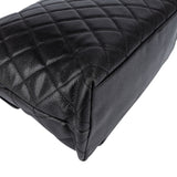 Chanel Quilted Caviar Leather 24K Gold Shoulder Bag