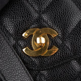 Chanel Quilted Caviar Leather 24K Gold Shoulder Bag