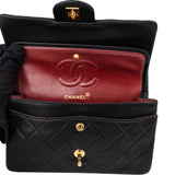 Chanel Quilted Lambskin 24K Gold Small Double Flap Crossbody Bag