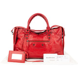 Balenciaga Red Leather City Handbag