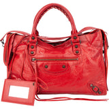 Balenciaga Red Leather City Handbag