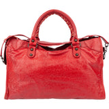 Balenciaga Red Leather City Handbag