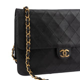 Chanel Quilted Lambskin 24k Gold Single Flap Shoulder Bag
