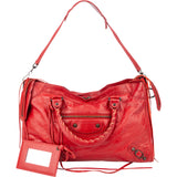 Balenciaga Red Leather City Handbag