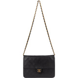Chanel Quilted Lambskin 24k Gold Single Flap Shoulder Bag