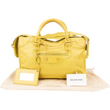 Balenciaga Yellow Leather City Handbag