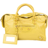 Balenciaga Yellow Leather City Handbag