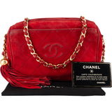 Chanel Quilted Suede Leather CC Camera Crossbody Bag