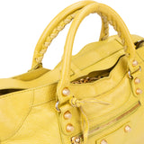 Balenciaga Yellow Leather City Handbag