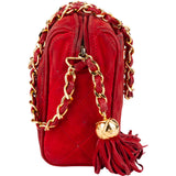 Chanel Quilted Suede Leather CC Camera Crossbody Bag