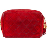 Chanel Quilted Suede Leather CC Camera Crossbody Bag