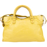 Balenciaga Yellow Leather City Handbag