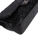 Chanel Quilted Caviar Leather Palladium Jumbo Single Flap Crossbody Bag