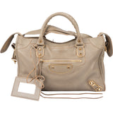 Balenciaga Taupe Leather City Handbag