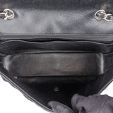 Chanel Quilted Caviar Leather Palladium Jumbo Single Flap Crossbody Bag