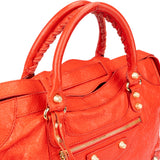 Balenciaga Fire Leather City Handbag