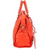 Balenciaga Fire Leather City Handbag