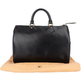 Louis Vuitton Noir Epi Leather Speedy 35 Handbag