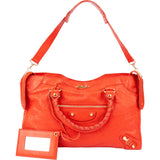 Balenciaga Fire Leather City Handbag