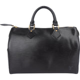 Louis Vuitton Noir Epi Leather Speedy 35 Handbag