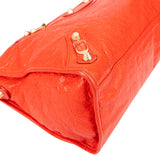 Balenciaga Fire Leather City Handbag