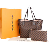 Louis Vuitton Damier Ebene Monogram Neverfull MM Shopper Bag