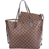 Louis Vuitton Damier Ebene Monogram Neverfull MM Shopper Bag