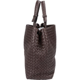 Bottega Veneta Brown Intrecciato Leather Garda Handbag