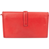 Hermès Rouge Leather Jige Clutch