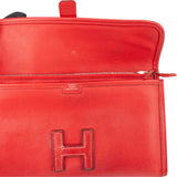 Hermès Rouge Leather Jige Clutch