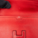 Hermès Rouge Leather Jige Clutch