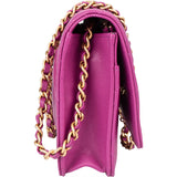 Chanel Pink Quilted Caviar Leather Wallet On Chain Crossbody Bag