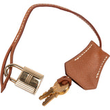 Hermès Brunf Epsom Leather Clochette + Golden Padlock Schlos