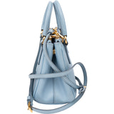 Prada Blue Saffiano Leather Mini Galleria Handbag