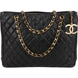 Chanel Quilted Lambskin Large CC Shopping Tote Shoulder Bag