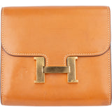 Hermès Natural Leather Compact Constance Wallet