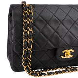Chanel Quilted Lambskin 24K Gold Medium Double Flap Crossbody Bag