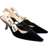 Christian Dior Blue Suede Slingback Pumps (36)