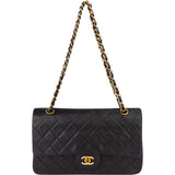 Chanel Quilted Lambskin 24K Gold Medium Double Flap Crossbody Bag