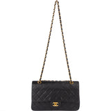 Chanel Quilted Lambskin 24K Gold Medium Double Flap Crossbody Bag