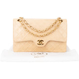 Chanel Quilted Lambskin 24K Gold Medium Double Flap Shoulder Bag