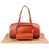Louis Vuitton Cognac Epi Leather Soufflot Set Handbag
