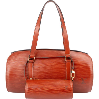 Louis Vuitton Cognac Epi Leather Soufflot Set Handbag - vintageandkickz